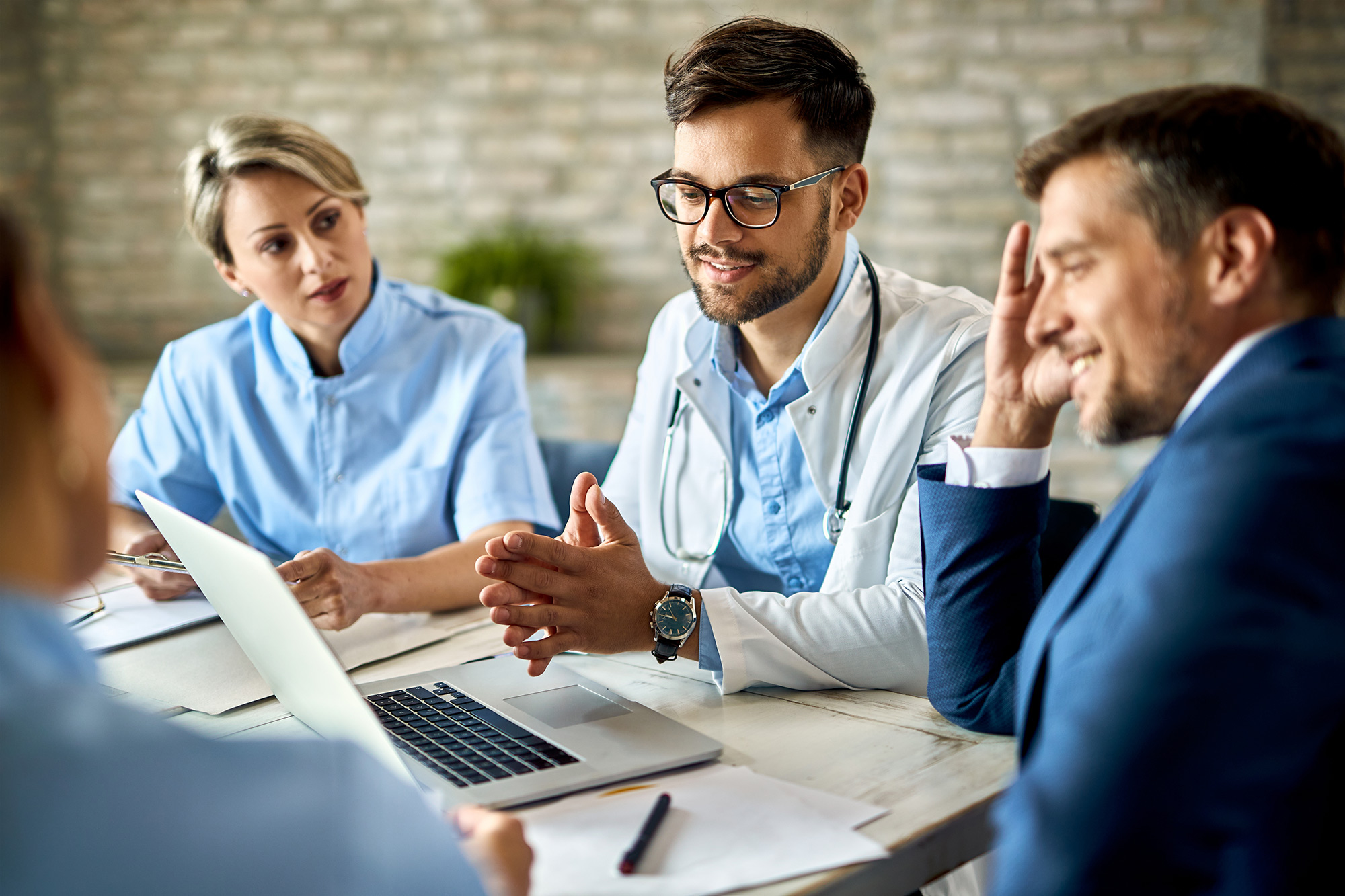 Medical professionals in discussion