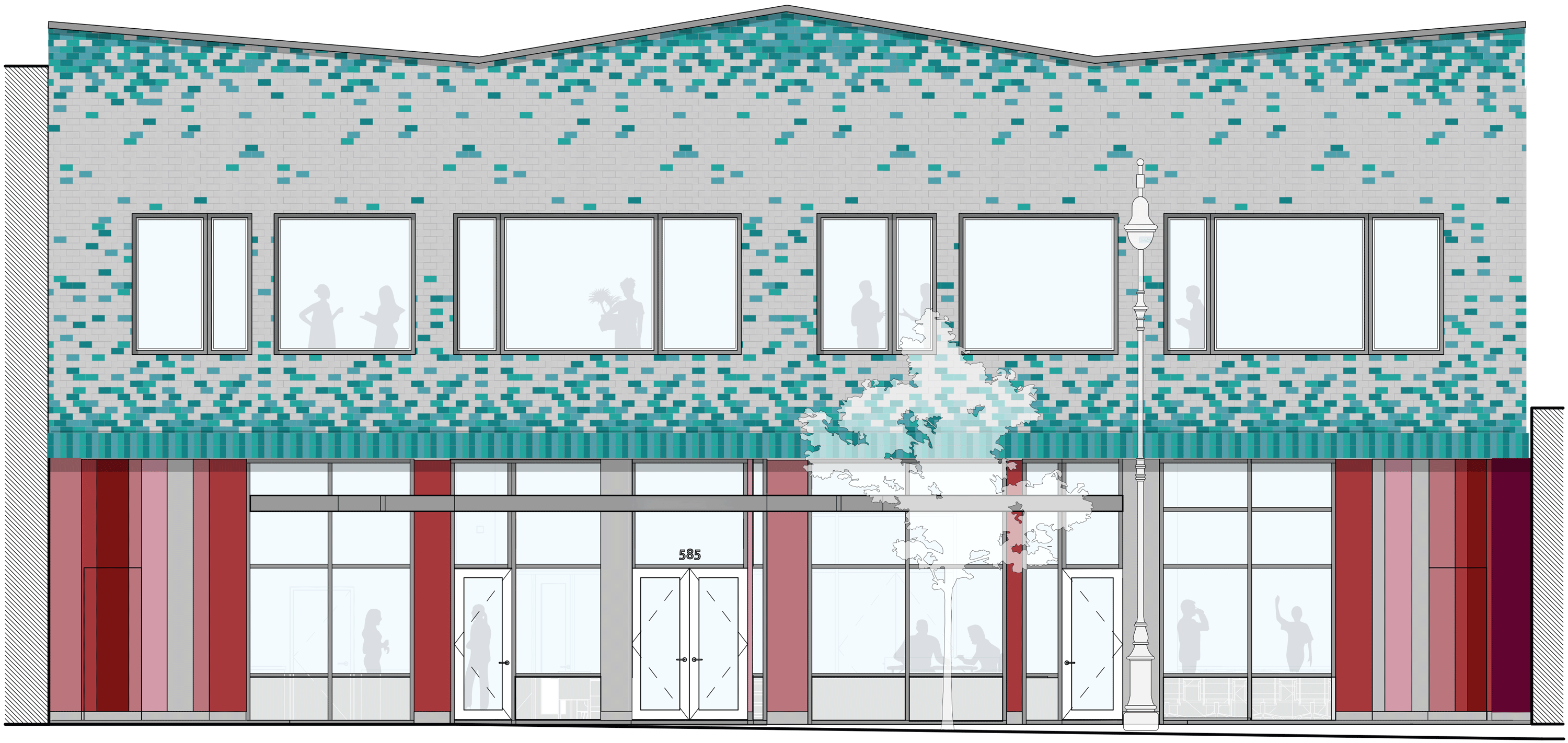 Rendering of the exterior facade of the Bronx Green Jobs Center