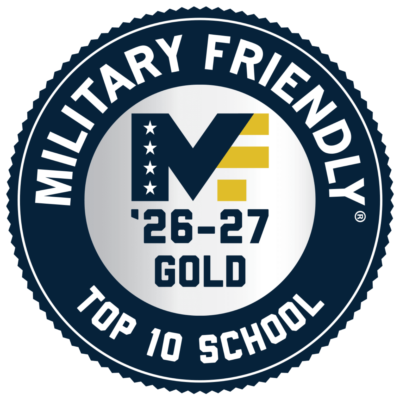 Military Friendly '26-27 Gold Top 10 School
