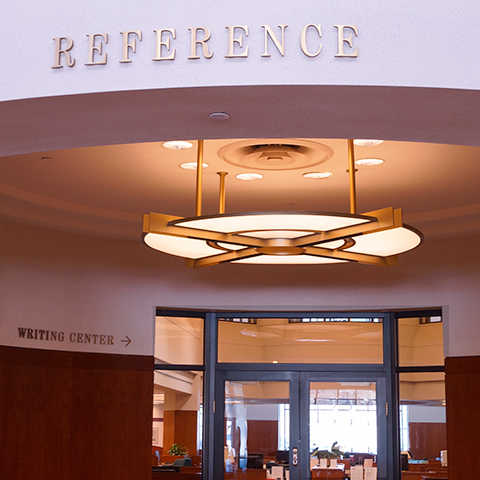 Writing Center entrance through Reference Area