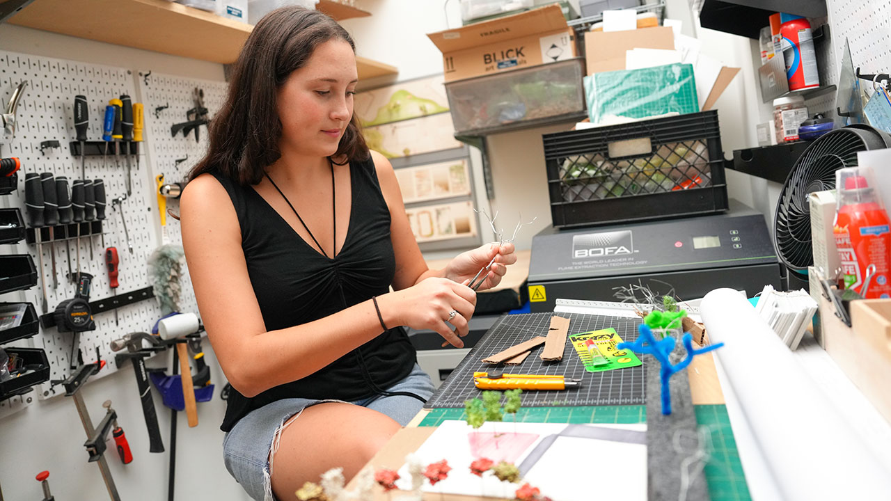 Amelia Medved works on a project at SCAPE Landscape Architecture