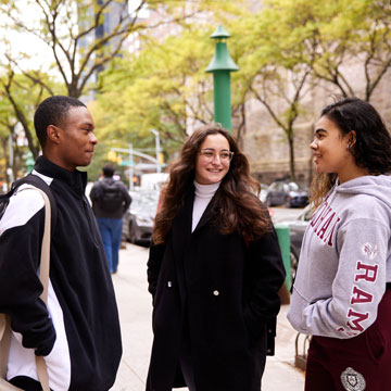 Three Students on Street near LC Campus