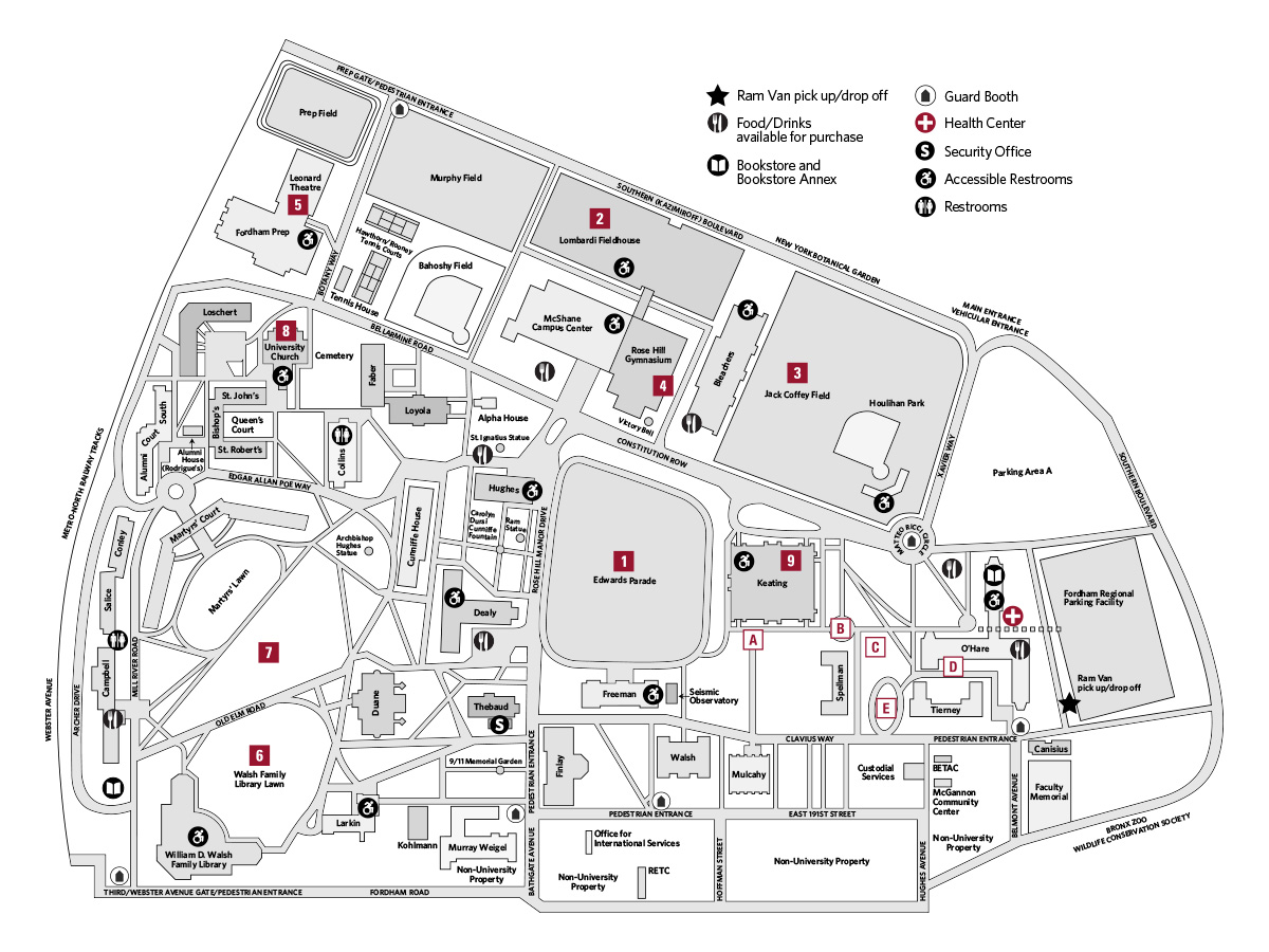 Commencement Day Campus Map Fordham