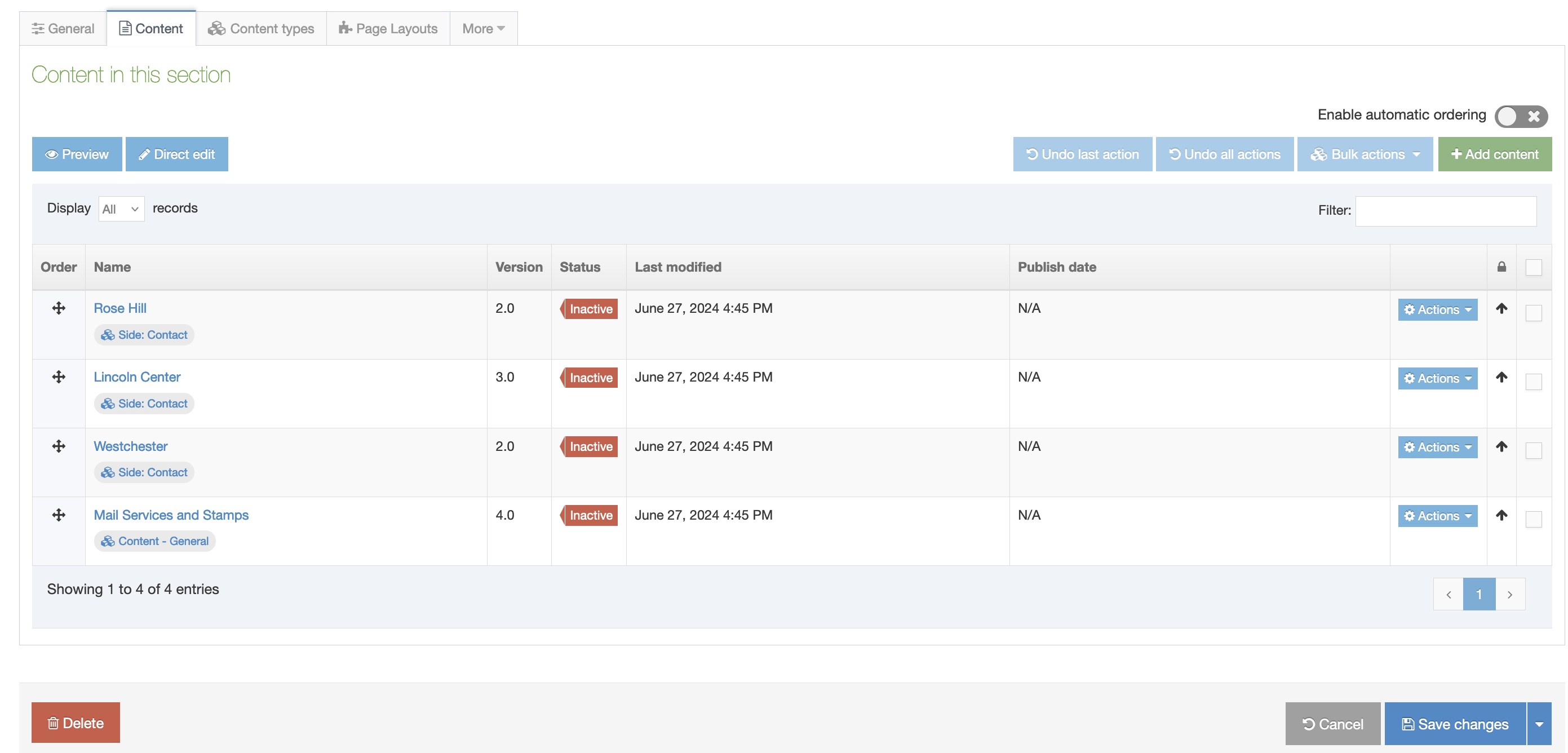 Take Individual Content Types Offline