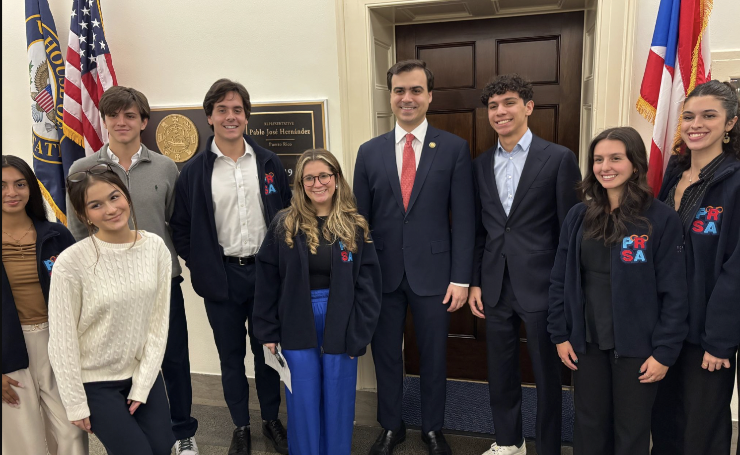 Students in DC with Rep Pablo Hernandez