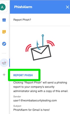 On the “Report Phish?” screen, select Report Phish.