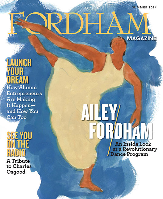 Fordham Magazine June 2024 cover: Ailey and Fordham