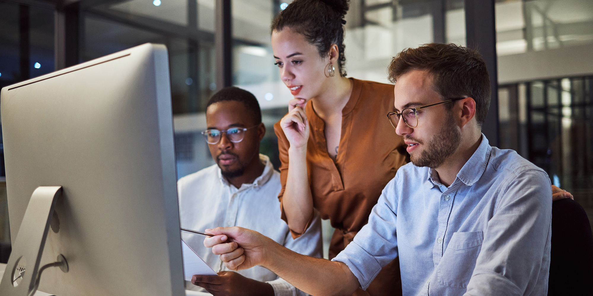 IT Professionals Working in Office