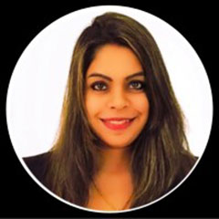 Vaishali Sharma photo in a round circle with white and black background