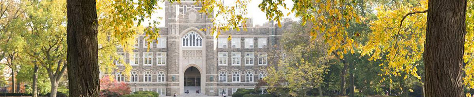 Keating Hall in the fall