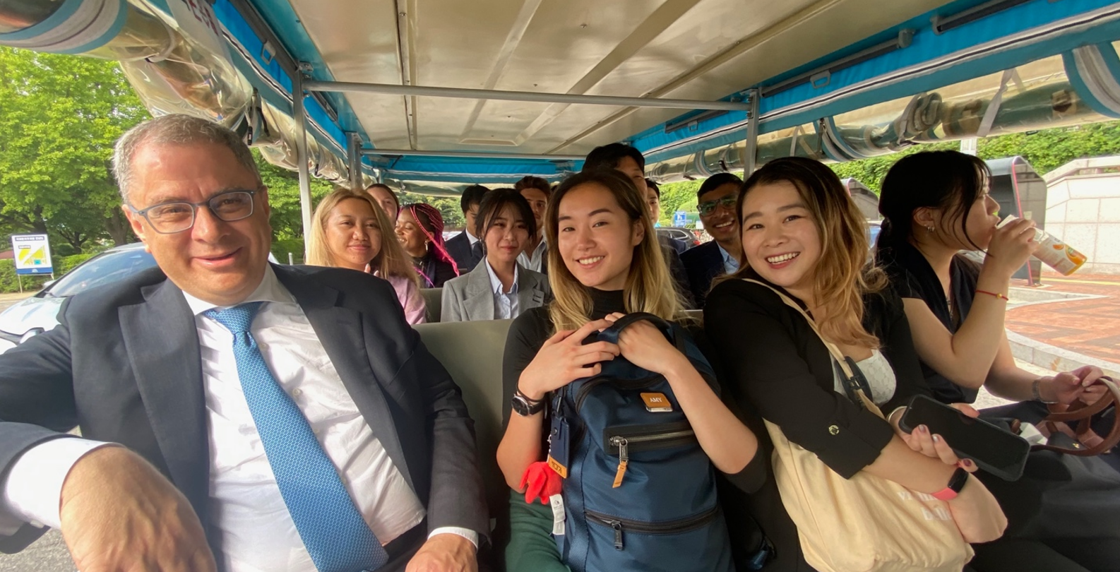 Fordham South Korea Summer 2023 Program Students in Cart