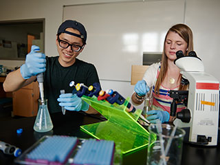 Students in science lab